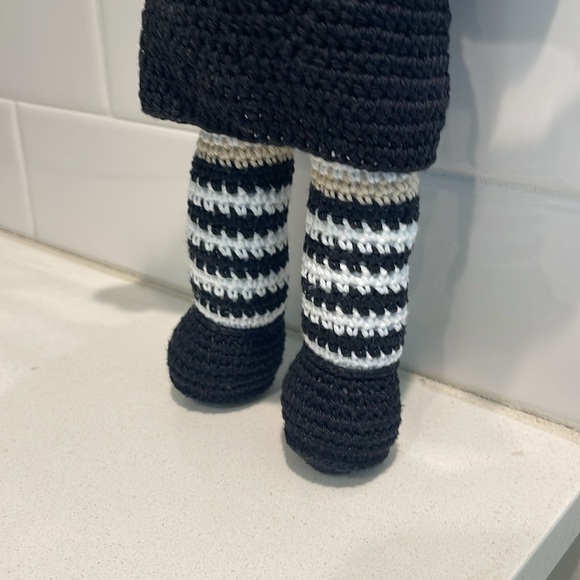 Handcrafted Wednesday Doll Crochet Decor Toy Addams Family - Picture 5 of 11